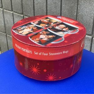 Vintage Sakura x Coca Cola Set of 4 Christmas Santa Claus Coffee Mugs